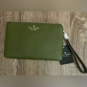 Kate Spade Forest Green Leather Pouch